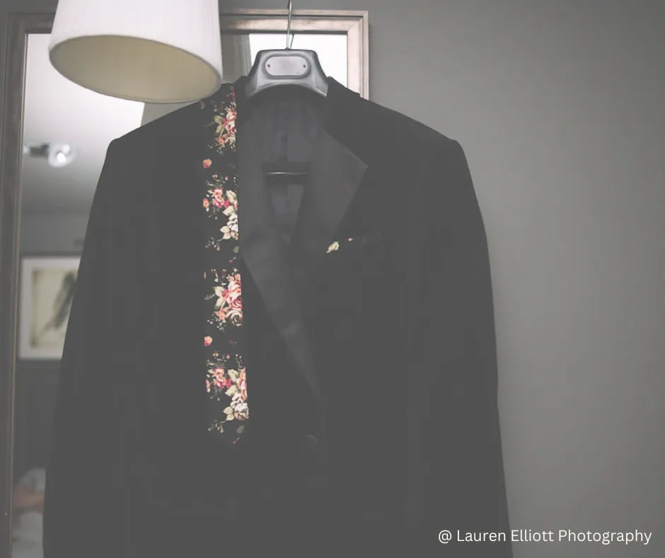 Vesper Black Floral Tie and Pocket Square Set