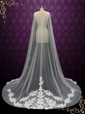 Watteau Lace Veil Cape Y180607