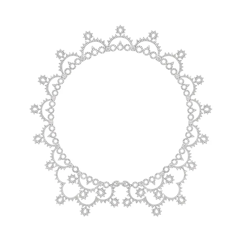 Wedding Court Lace Silver Necklace