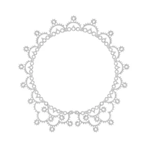Wedding Court Lace Silver Necklace