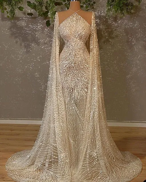 Wedding Dress With Wrap Long Sleeves Bridal Gowns