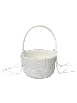 Wedding Flower Basket -- White