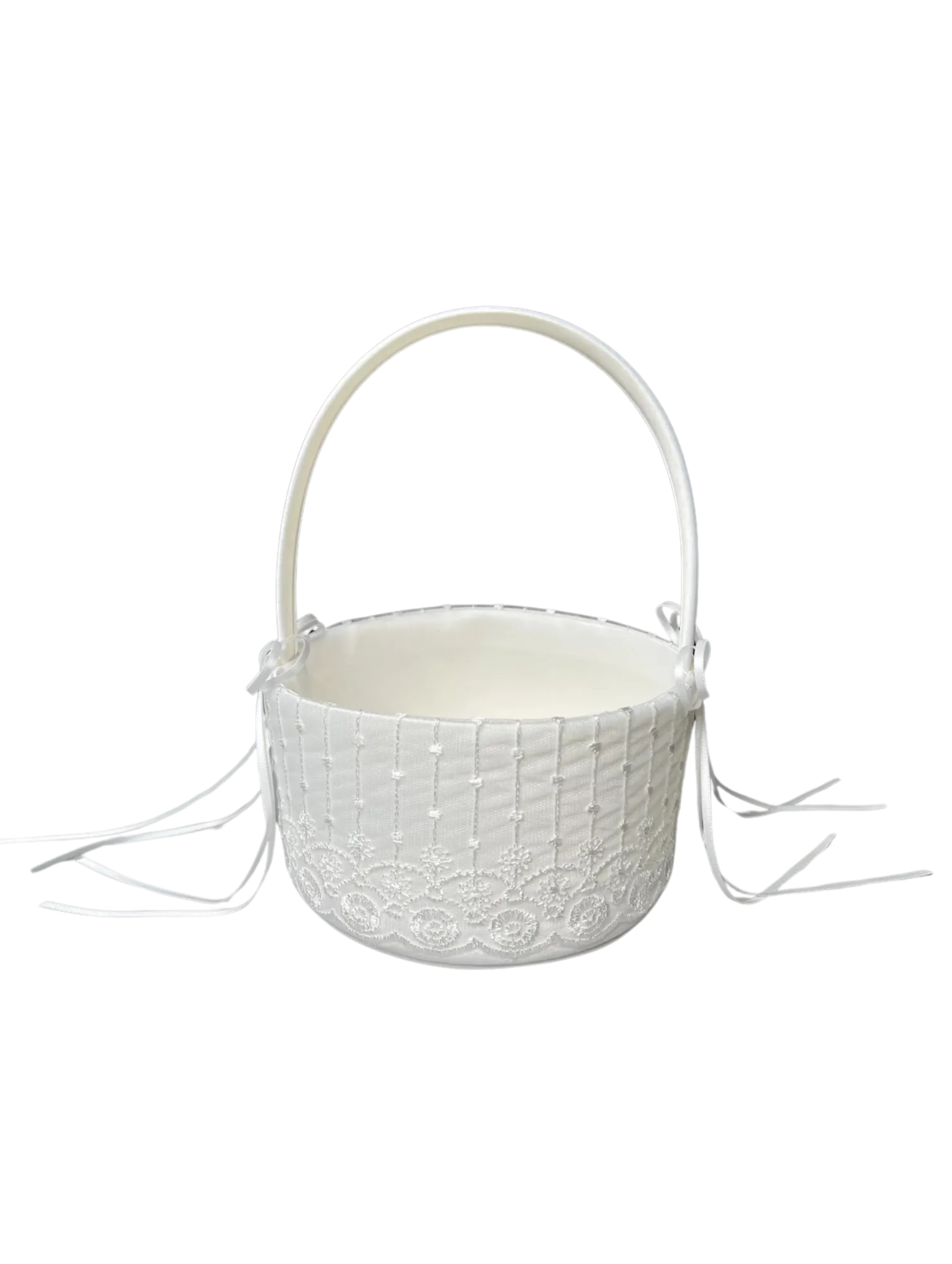 Wedding Flower Basket -- White