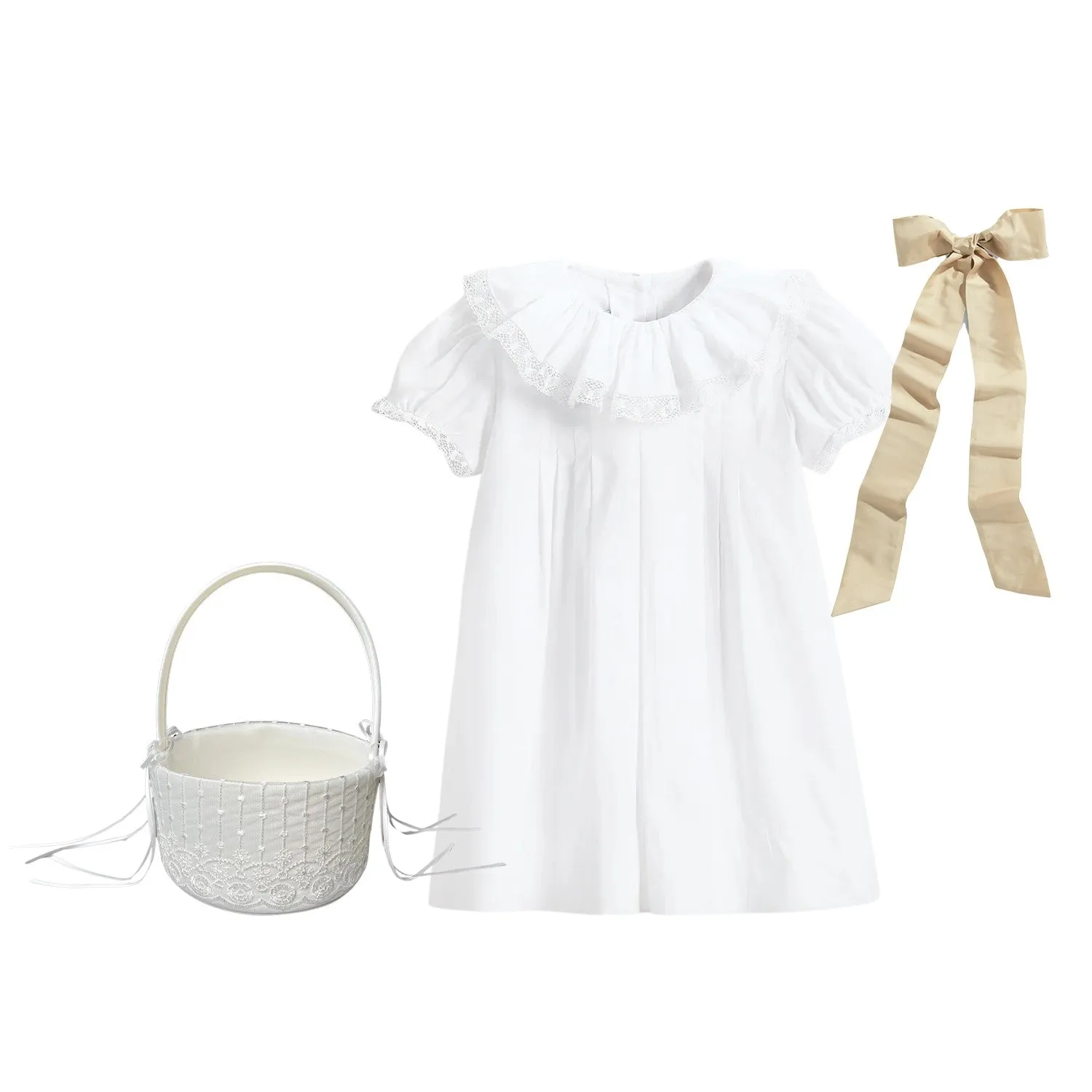 Wedding Flower Basket -- White