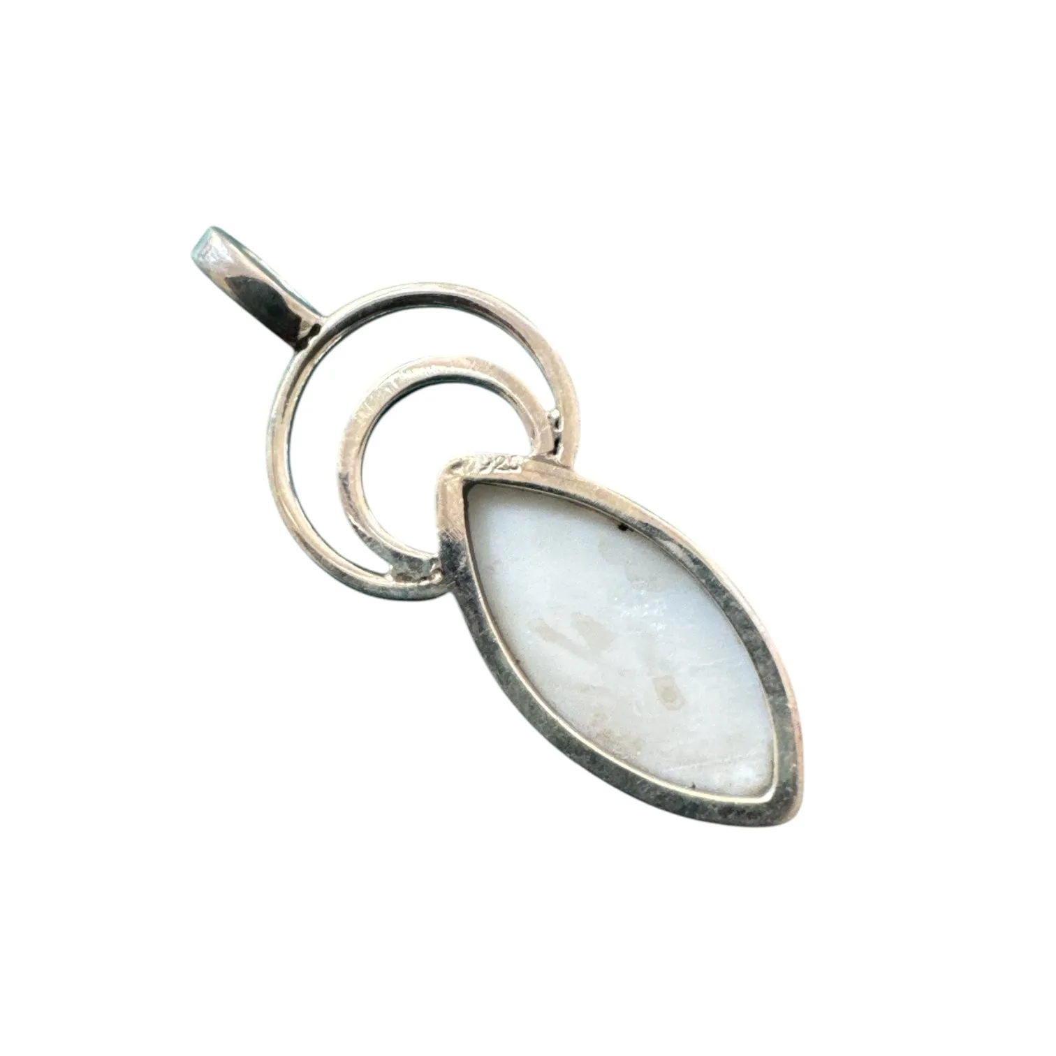 White Opal Solid 925 Sterling Silver Pendant