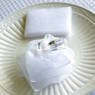 White Rose Bow and Ribbon Easy Clip On Present Gift Bow Christmas Gift Wrap