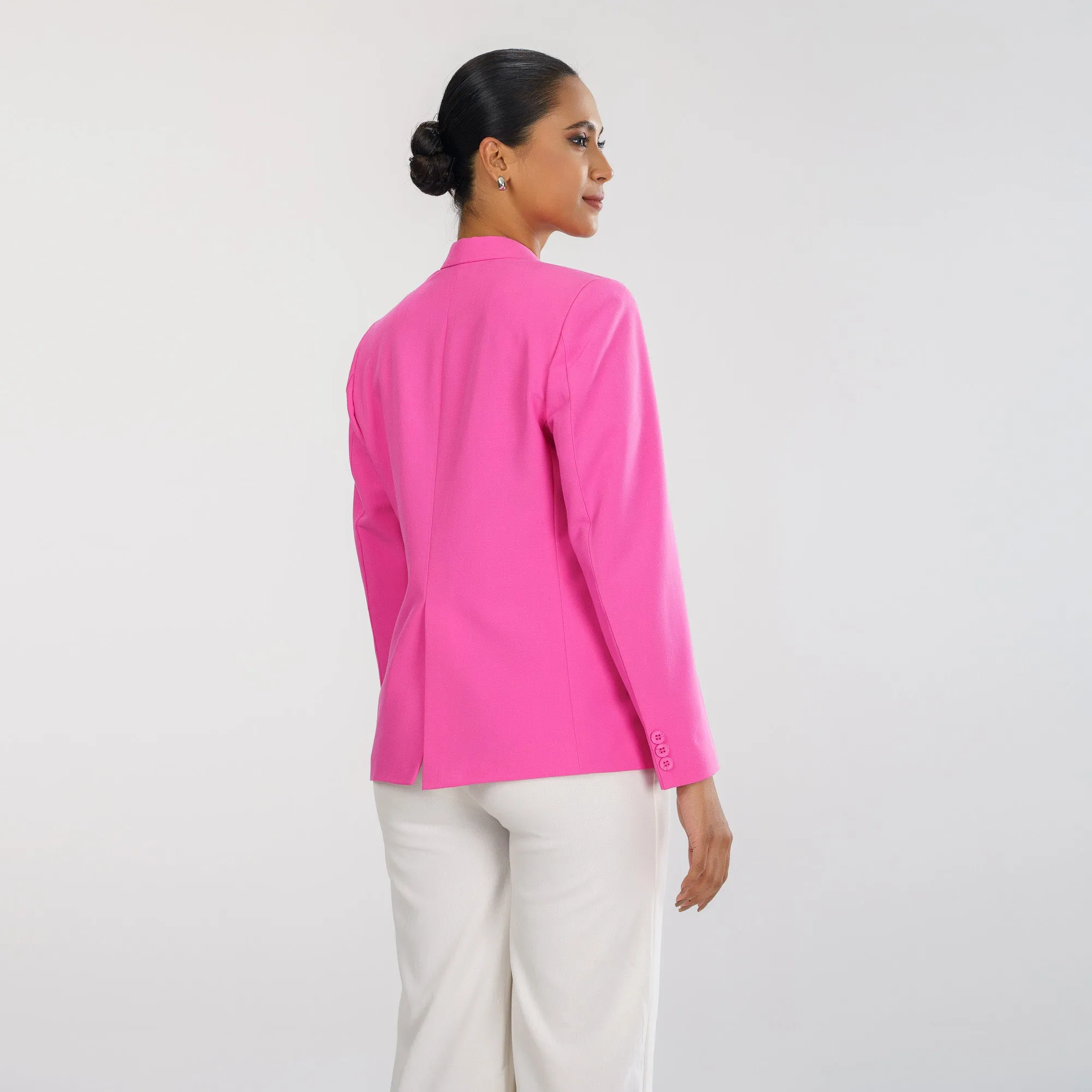 Womens Pink Slim Fit Blazer