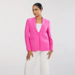 Womens Pink Slim Fit Blazer